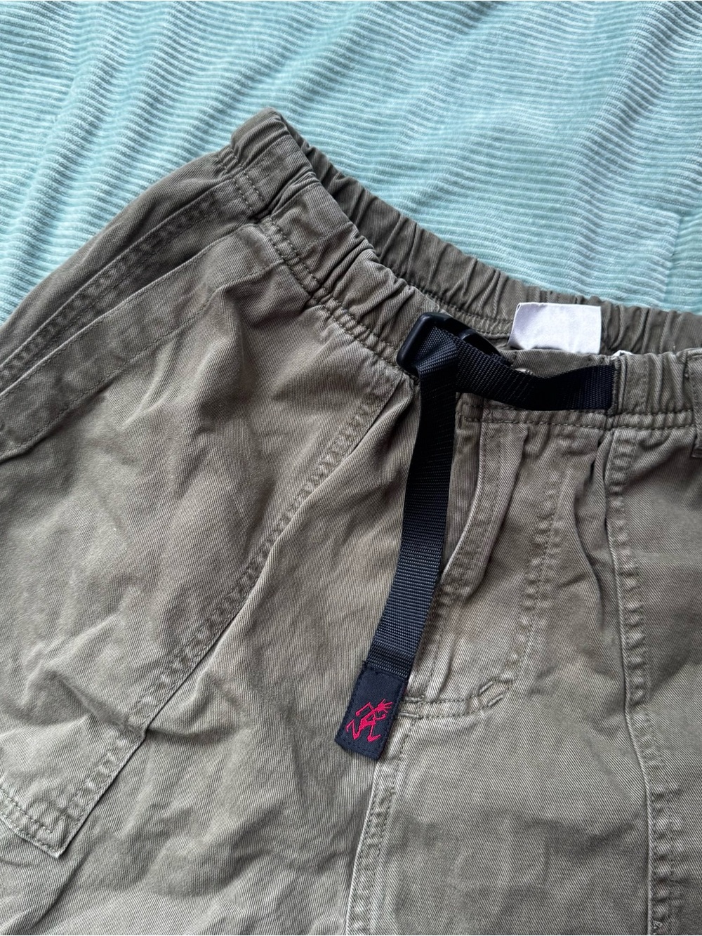 Gramicci Olive Green Utility Trousers with Web Belt